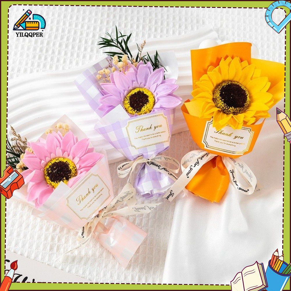 YILQQPER artificial flowers Fake flowers, small flower bouquets, roses, sunflowers, sunflowers, gift accessories, handmade flower bouquets ราคา 11 บาท*ส่งฟรี