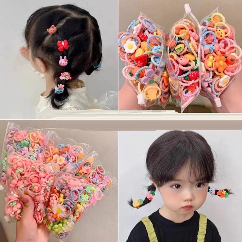Chun buộc tóc cho bé, dây cột tóc Hàn Quốc 50 cái Fasshion Jewelry