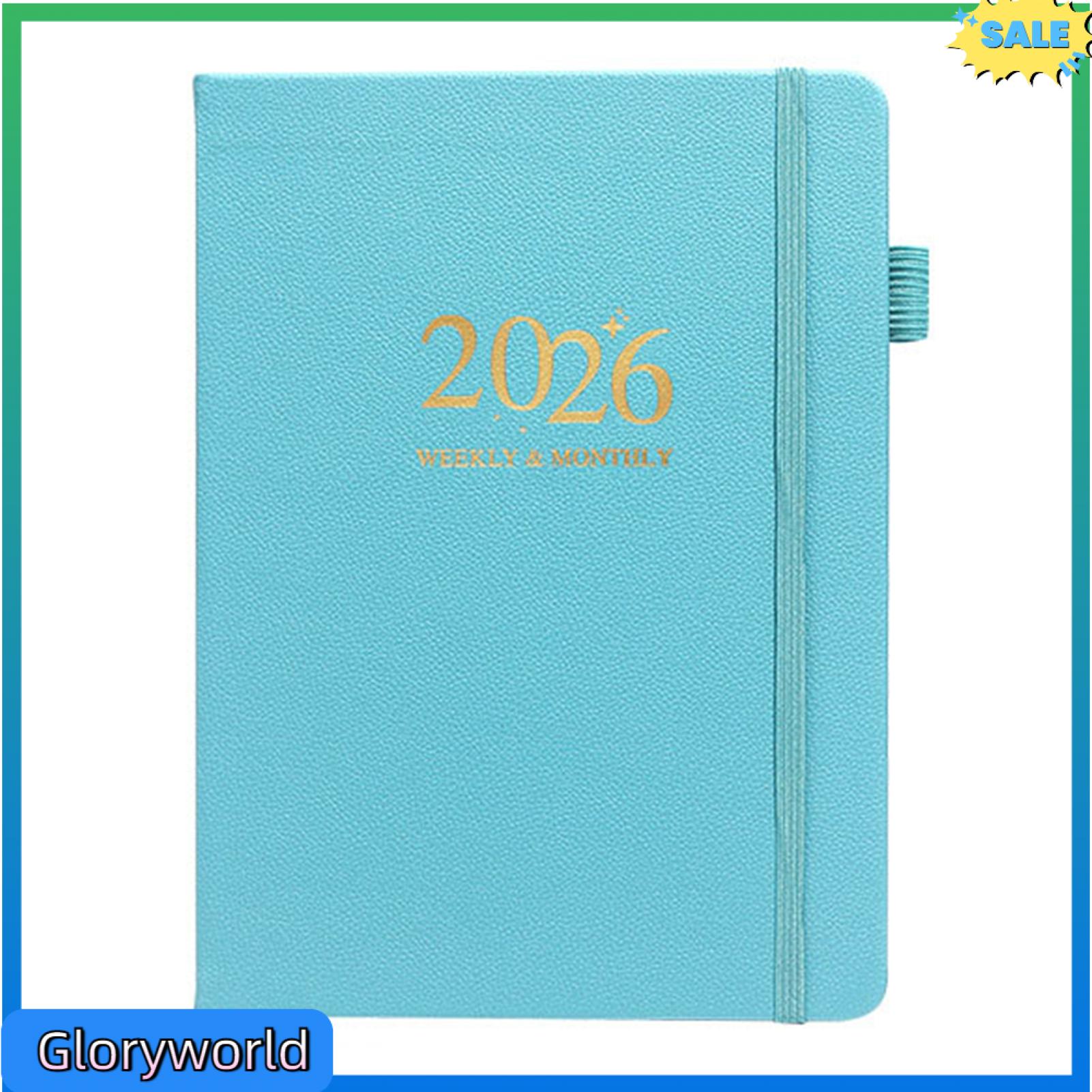 Gloryworld 12 tháng kế hoạch hàng ngày bút dây đeo lịch 2026 kế hoạch A5 máy tính xách tay hàng ngày Tạp Chí lịch cho công việc cân bằng cuộc sống du lịch Đại Học nhà