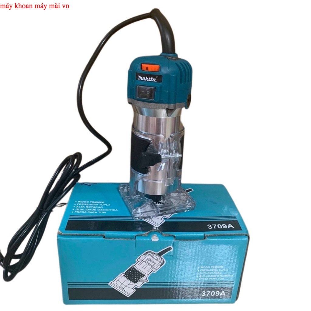 may phay gỗ MAKITA 6.35mm mt 3709 CÓ ĐIỀU CHỈNH TỐC ĐỘ .thiết kế nhỏ gọn MỚI 100% máy khoan máy mài vn