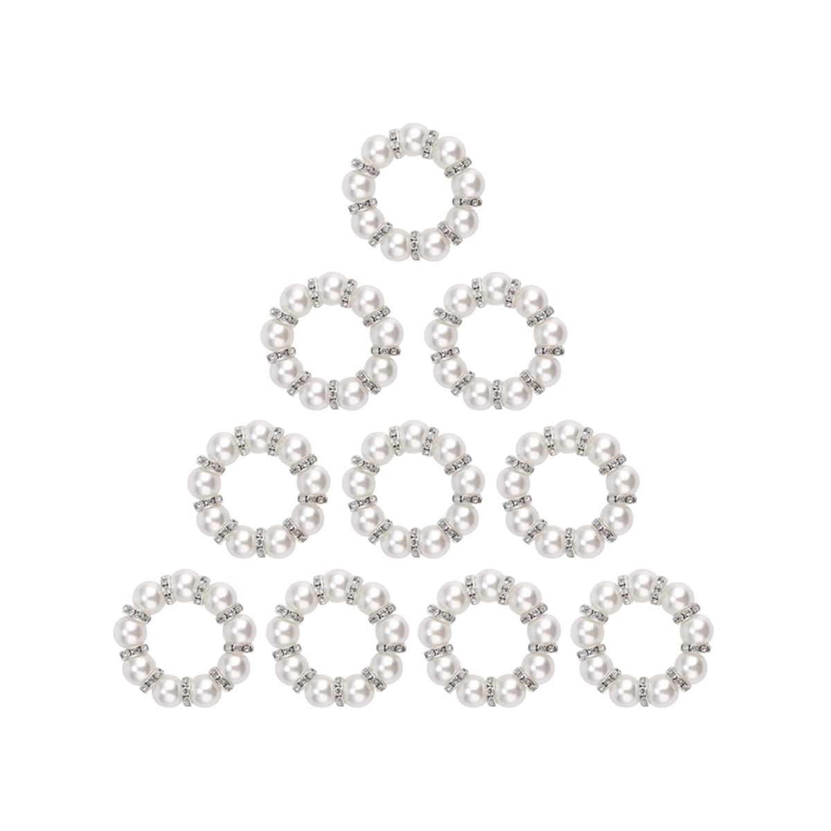 10 Piece Rhinestone Beaded Napkin Ring Holder for Dinner Table Decoration Party,Wedding