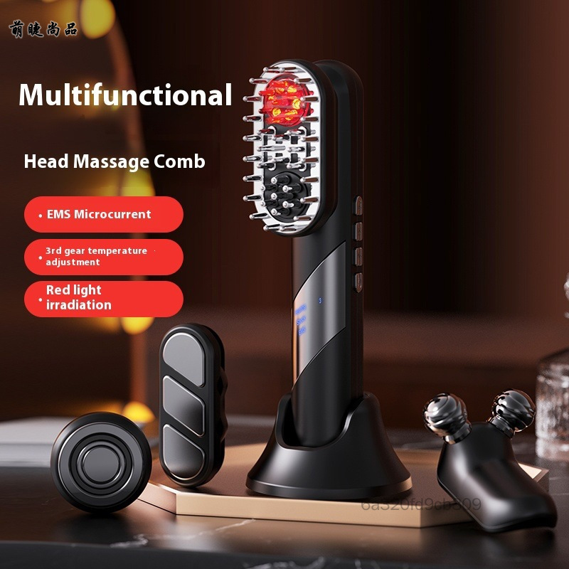 หวีนวดหนังศีรษะ EMS 4-in-1 - หวีนวดผมด้วยแสงสีแดงสำหรับป้องกันผมร่วง ราคา 1,399 บาท*ส่งฟรี