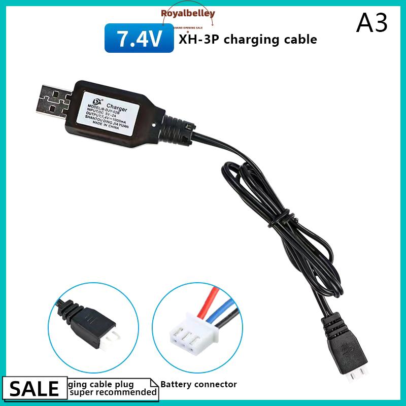 【ROYALBELLEY】 7.4V (3.7V x2) sạc SM-2P 3P SM-4P đảo ngược XH-3P 4P Li-ion pin điện RC Đồ chơi Xe thuyền USB phí