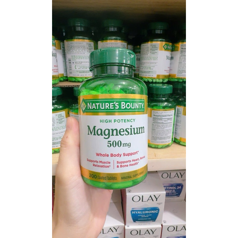 Viên uống Magesium 500mg của Nature Bounty , 200 viên - ✨Điều hoà các hoạt động thần kinh và hệ cơ. Thiếu nó sẽ bị đau đầu, co cứng cơ, rối loạn các hoạt động cơ.Vì lý do này từ rất lâu người ta đã dùng magnesium chữa chứng đau đầu, an thần, chống các str