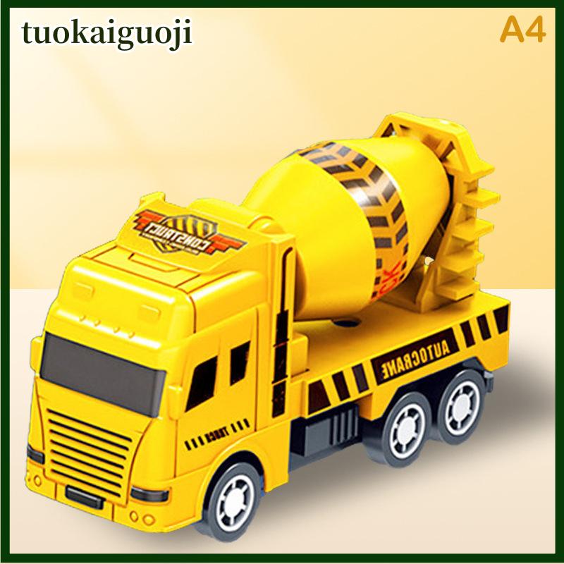 tuokaiguoji Trẻ em Đồ chơi xe hơi quán tính vệ sinh xe tải mô hình kéo trở lại kỹ thuật quân sự Xe chữa cháy động cơ bé trai đồ chơi cho trẻ em Quà tặng - 5