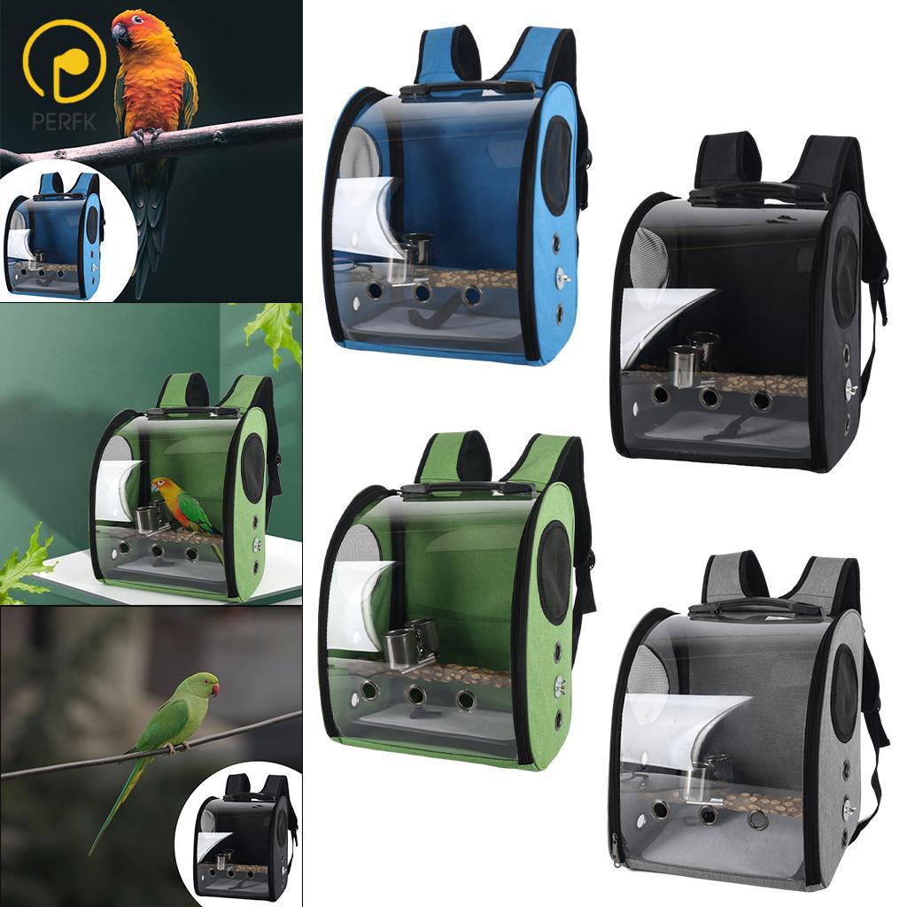 Bird Backpack Breathable Pet Knapsack Lightweight Non-slip Bottom Cushion with Standing Stick and Food Cup Clear Outdoor ราคา 24,206 บาท*ส่งฟรี