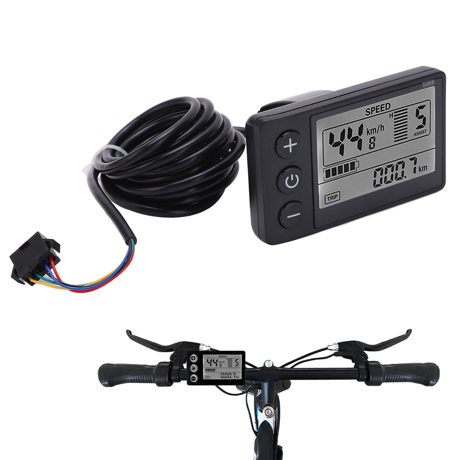 Tiết Xe đạp điện s866 Màn hình LCD Xe đạp điện hiển thị đồng hồ đo Màn