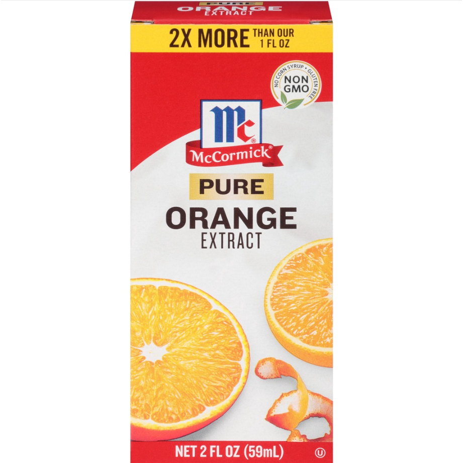 TINH CHẤT CAM TỰ NHIÊN Non-GMO McCormick Pure Orange Extract, KHÔNG PHẨM MÀU - HƯƠNG, 59ml (2 oz) - - Hương vị cam tươi mát, sử dụng trong chế biến thực phẩm: làm kem, nướng bánh cheesecake, pha chế các món thức uống cocktail, smoothies,...