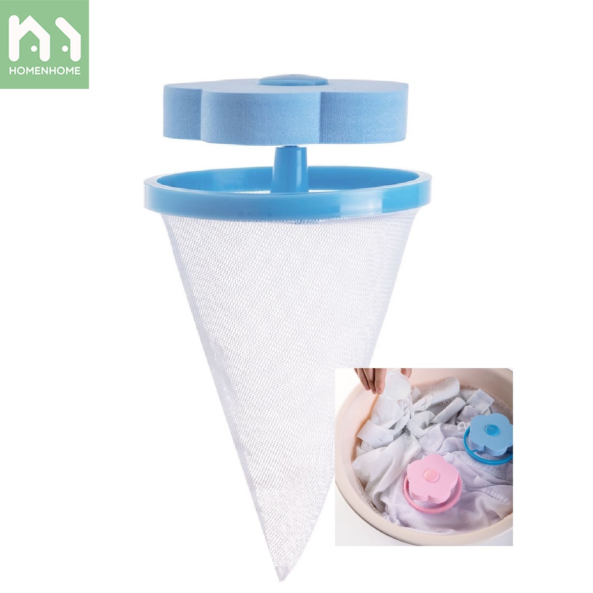 Homenhome Household Washing Machine Filter Bag Creative Small Flower Large Capacity Special Fluff Collection Laundry Filter Cleaning Bag Hair Remover ราคา 22 บาท*ส่งฟรี