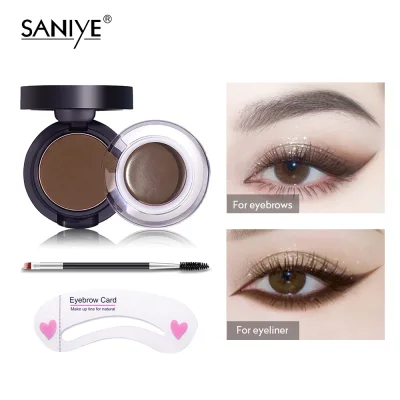 SANIYE Double Layer Eyebrow cream Eyebrow powder Mascara With Brush Eyes Makeup Set (Free eyebrow card) M250