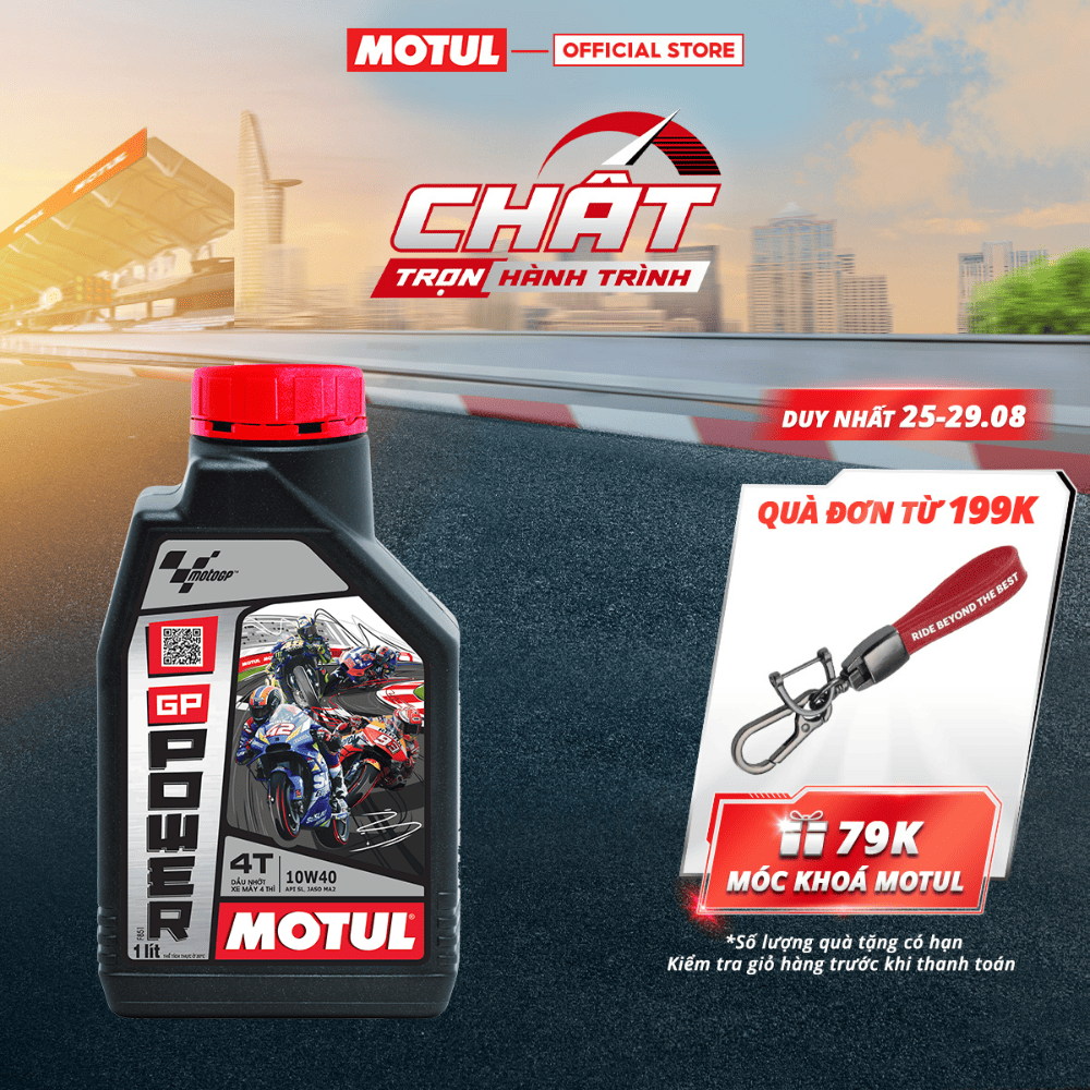 Dầu nhớt xe máy motul gp power 4t 10w40 0.8l & 1l