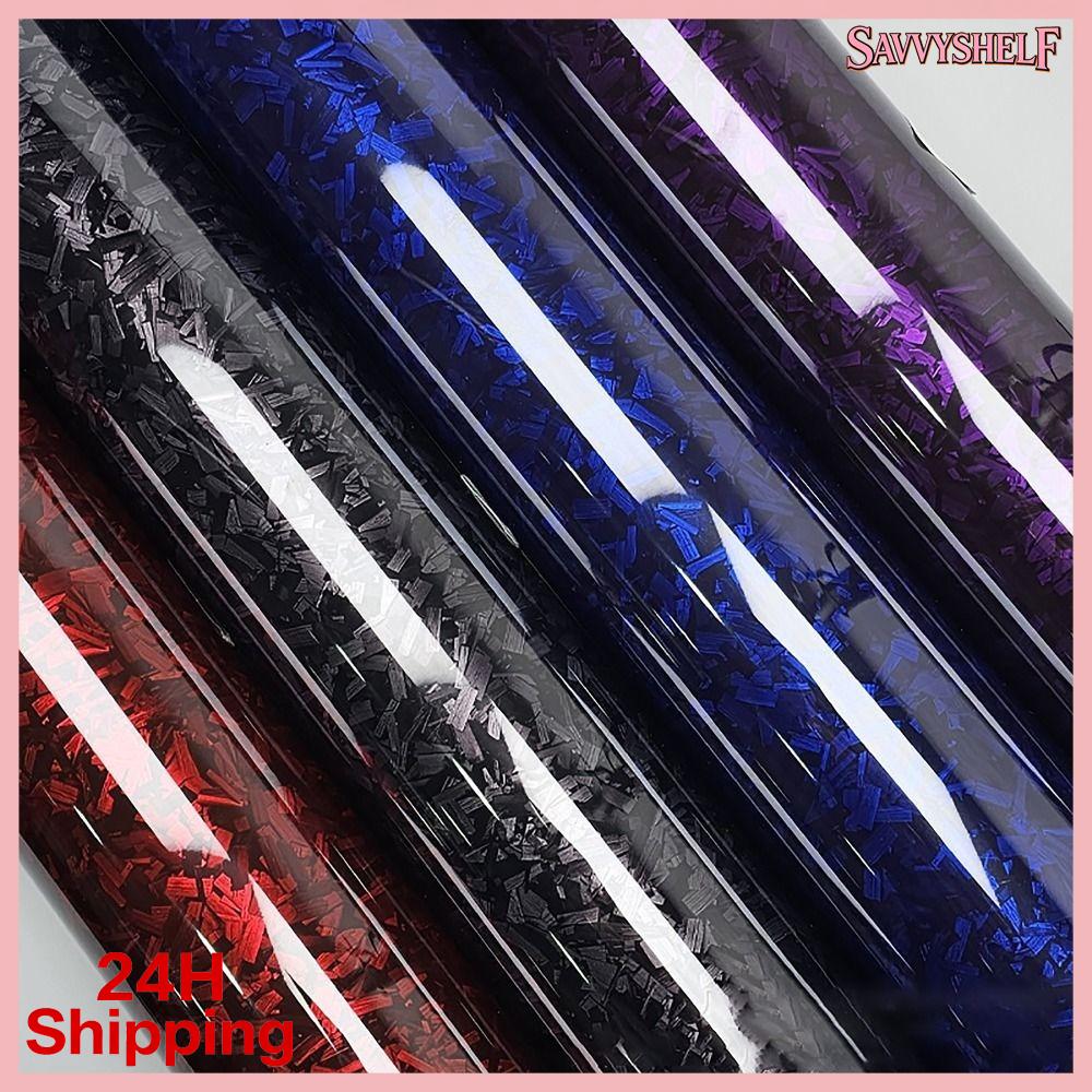 SAVVYSHELF 50x30cm Màng Vinyl sợi cacbon Hiệu ứng mờ 3D/6D Sợi carbon rèn Miếng dán thân xe máy Thời trang Độ bóng cao Đề can dán xe máy Dành cho ô tô xe máy tự làm