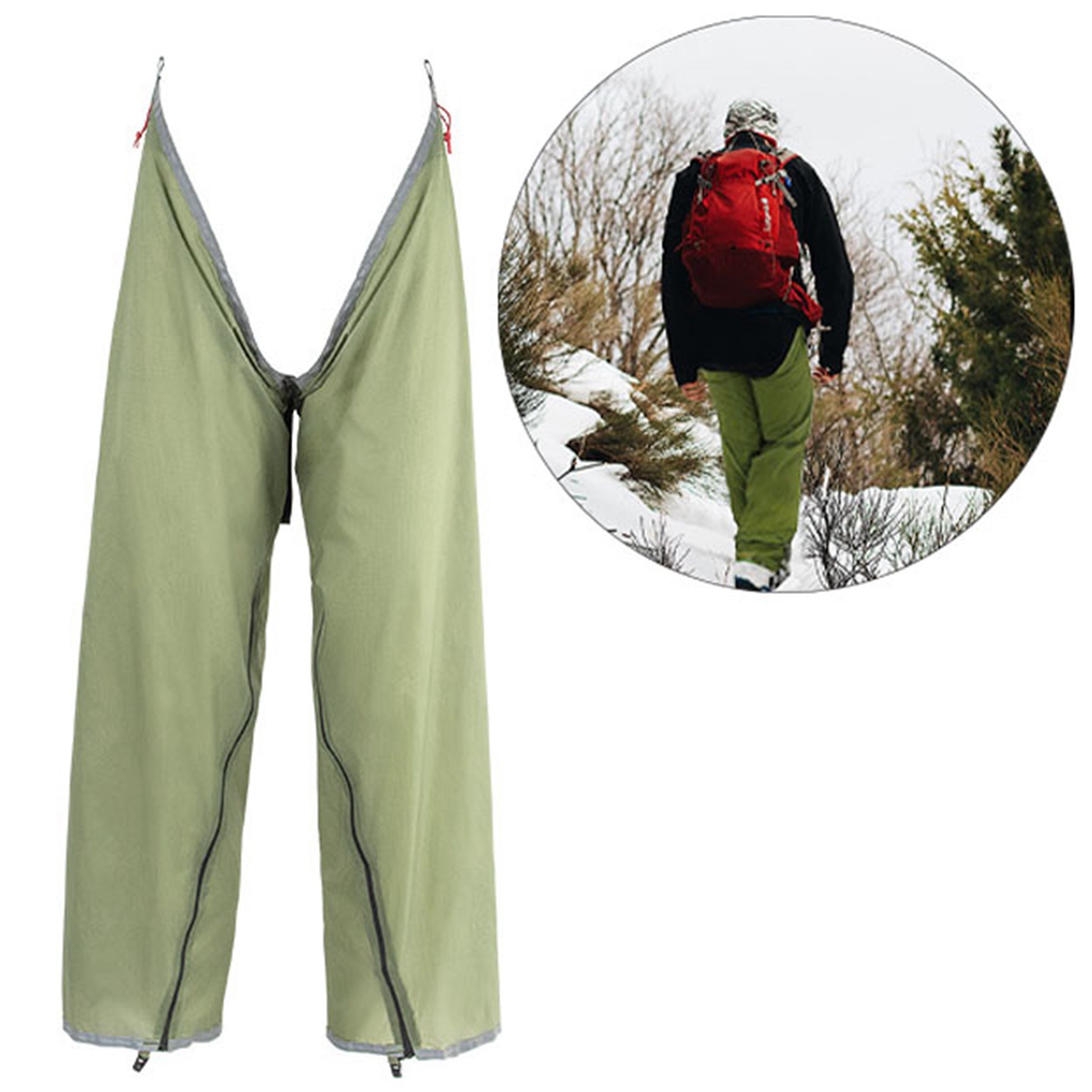 Quần đi mưa rainproof quần chống thấm nước xách tay thoáng khí điều chỉnh được khóa kéo bên hông cho đi bộ đường dài
