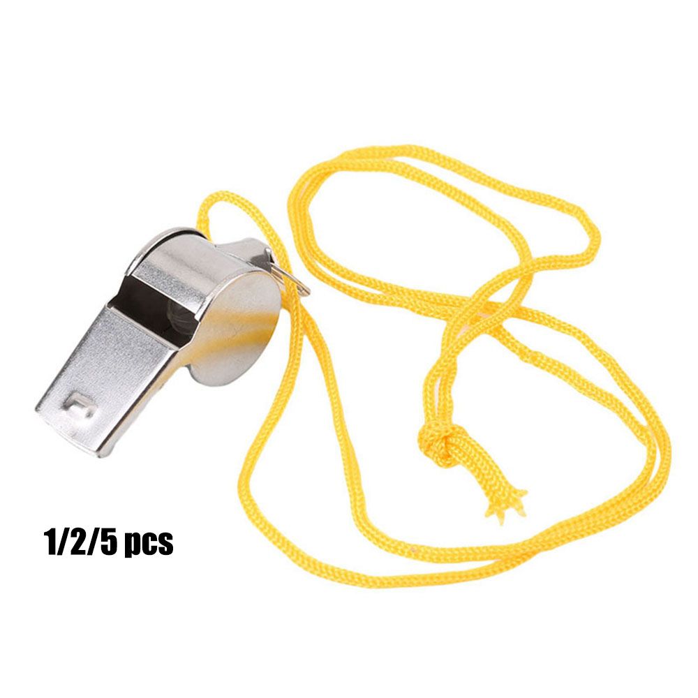 DESIST 1/2/5pcs Hàng Với dây đen / vàng Trường đào tạo Đảng Công cụ cổ vũ Còi bằng thép không gỉ Còi kim loại Hoạt náo viên