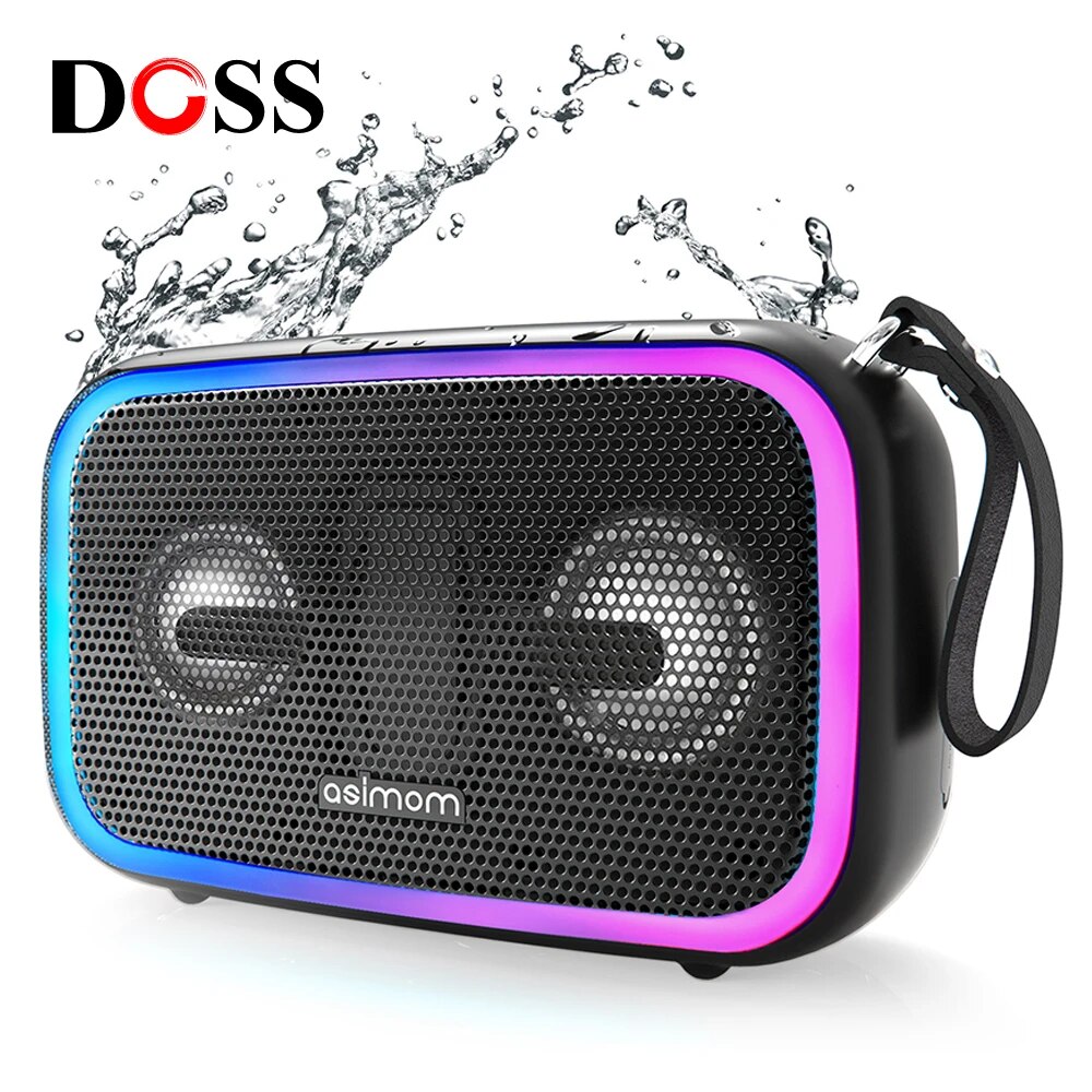 New New Loa không dây DOSS Bluetooth 5.0 ASIMOM EX70 Loa siêu trầm và âm thanh nổi 28W mạnh mẽ IPX7 Loa di động không thấm nước