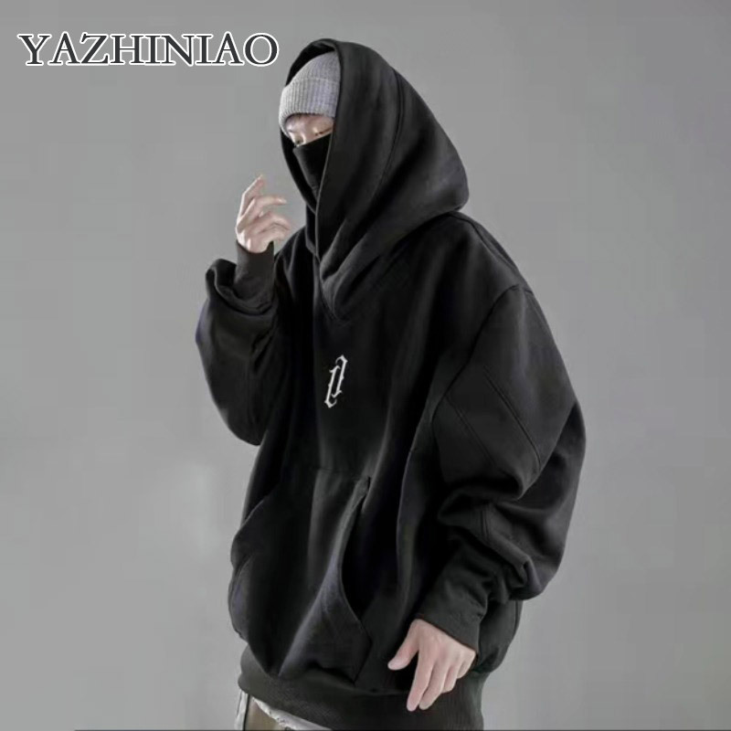 YAZHINIAO Jacket Embroidered Jacket Neck For Men Hooded Sweatshirt