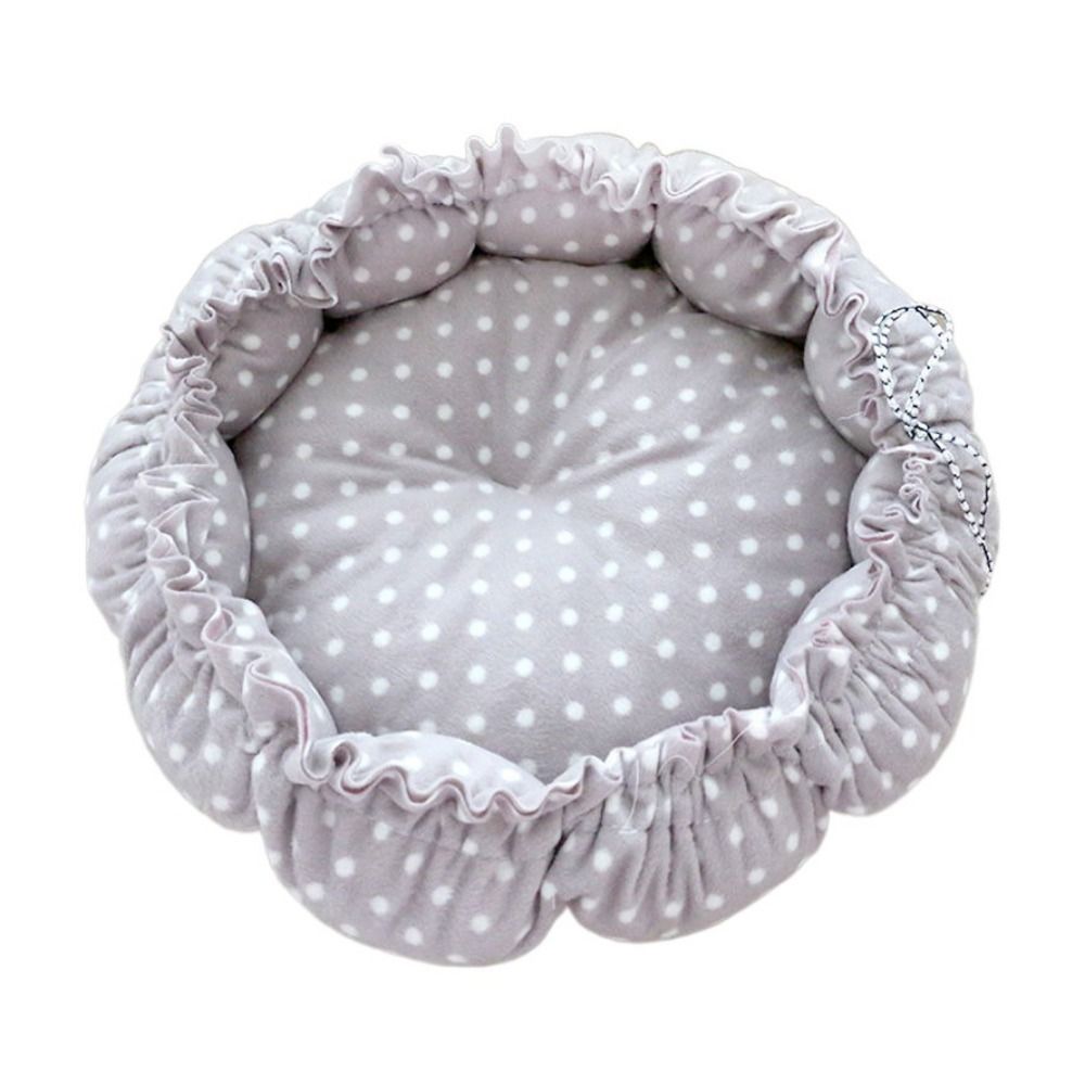 FDGED Plush Winter Cat Kennel Cloth Soft Cat Pumpkin Nest Dog Bed House Round Cat Soft Bed Kitten - 3