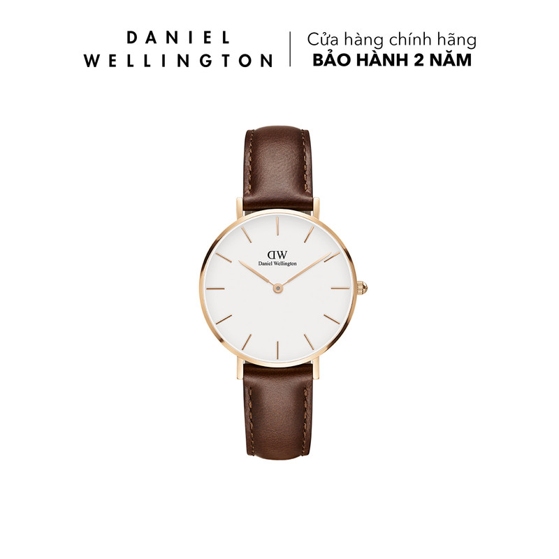 Đồng hồ Nữ Daniel Wellington dây da - Petite St Mawes mặt trắng - vỏ vàng hồng