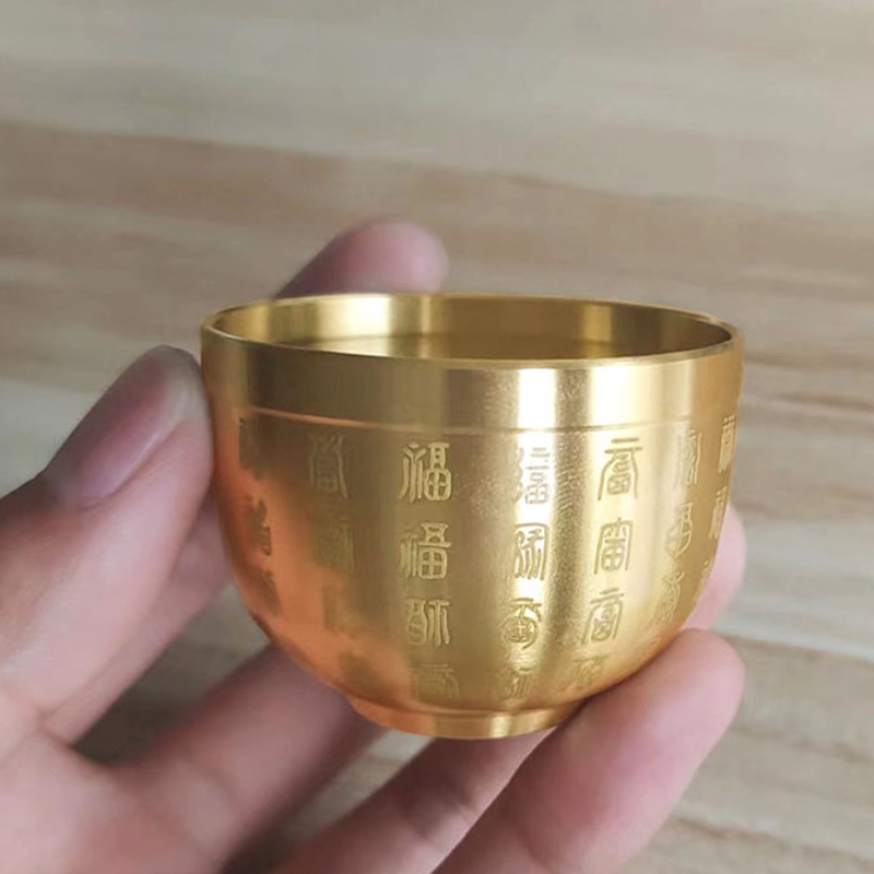 [FinessE] Đồng thau tinh khiết baifu xi lanh phong thủy may mắn Fortune cornucopia phòng khách nghiên cứu Máy tính để bàn kho báu Bát trang trí gạt tàn nhỏ
