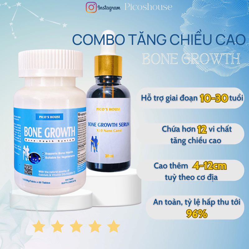 Combo  Tăng Chiều Cao BONE GROWTH