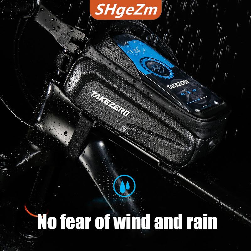 [COD] SHgeZm Xe Đạp Túi Phía Trước Ống Màn Hình Cảm Ứng Khung Điện Thoại Chống Thấm Nước Trường Hợp Đi Xe Đạp Leo Núi Xe Đạp Phụ Kiện