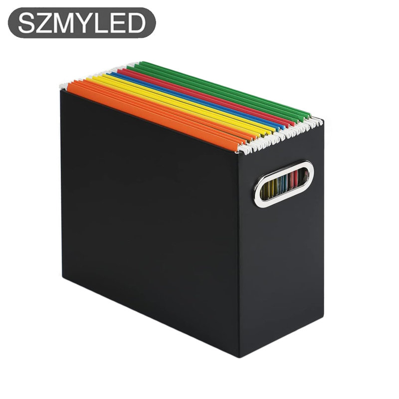 Collapsible File Box With Metal Handle Space Coverless Design Saving Storage Box File Organizer For