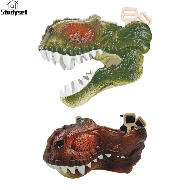 Studyset in stock Funny Dinosaur Mask With Spray Light Sound Changing Mouth Movable Halloween Mask Toys For Boys Girls Party Gifts ราคา 448 บาท*ส่งฟรี