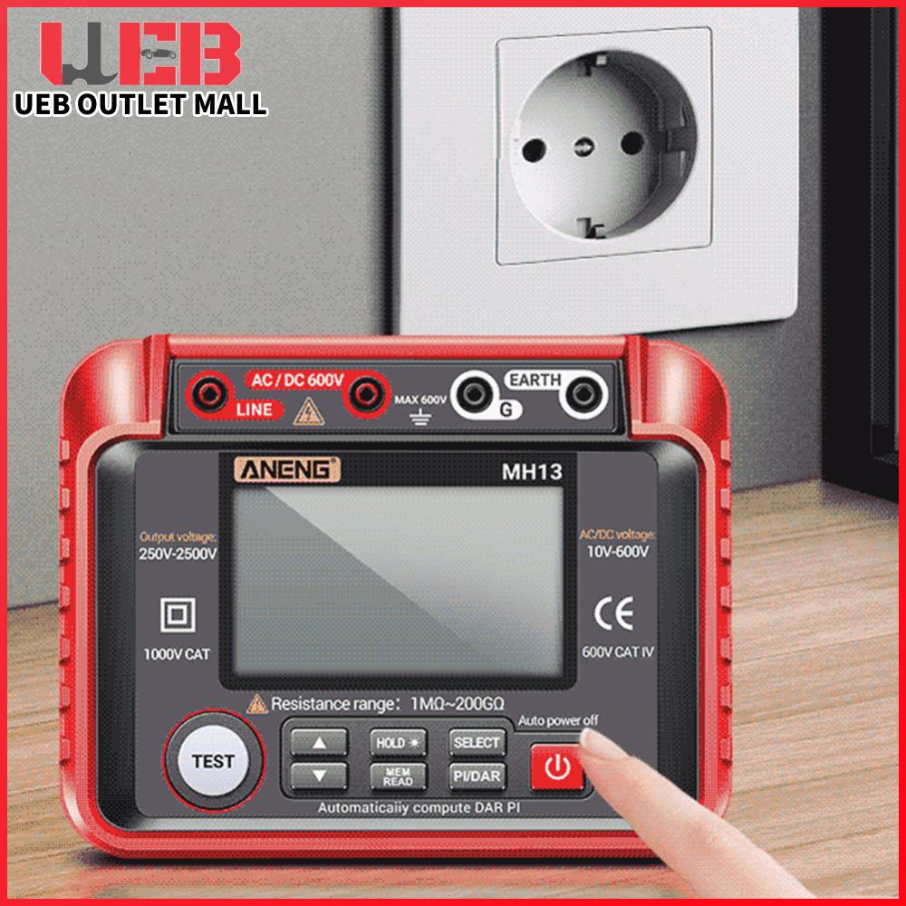 UEB เครื่องวัดแรงดันไฟฟ้าและความต้านทานฉนวนดิจิตอลแบบพกพา พร้อมหน้าจอ LCD สำหรับช่างไฟฟ้าและงานซ่อมบำรุง ราคา 1,899 บาท*ส่งฟรี