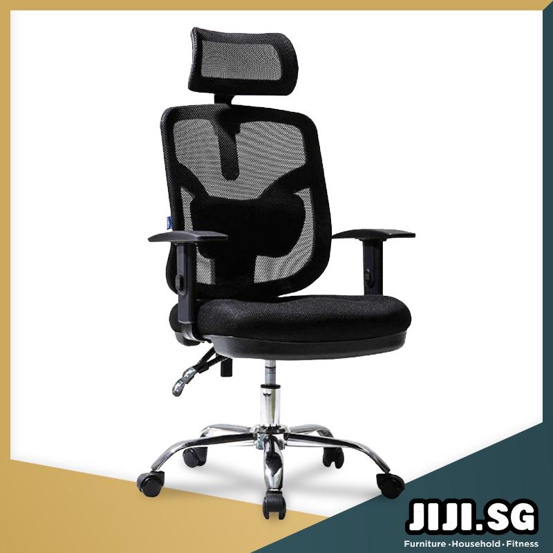 (JIJI SG) Office Chair Executive Chair Ver 2 Adjustable ArmRest (Free Installation) - Supreme ★Office Furniture ★Grand ★Ergonomic ★Quality / Free 6 Months Warranty (SG) Singapore