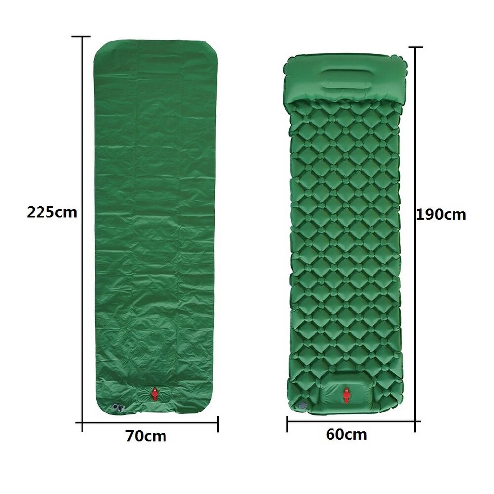 Túi ngủ trại mat với gối nệm hơi EDC iatable săn Ngoài Trời 190x60cm
