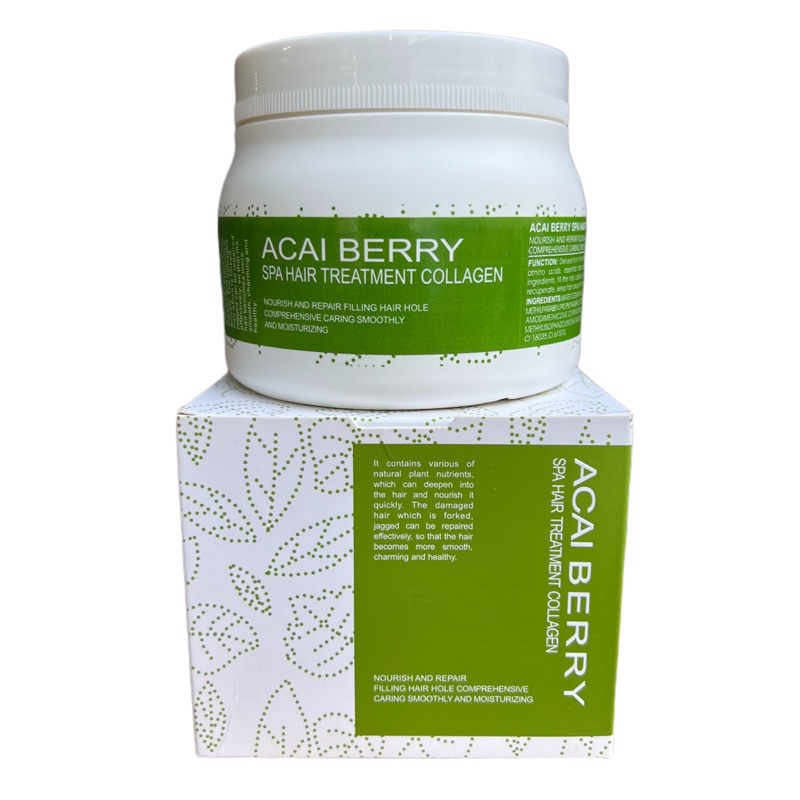 Kem hấp dầu siêu mềm mượt Acai Berry Spa Hair Treatment Collagen 500ml(NEW-)