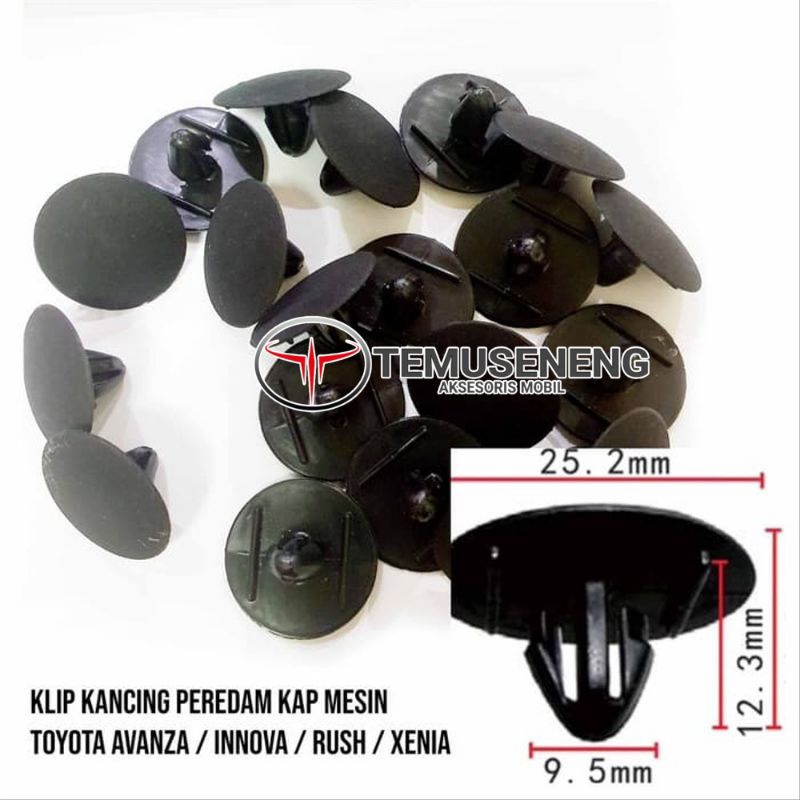 Klip Kancing Peredam Kap Mesin Toyota Avanza Innova Rush Daihatsu Harga 4,000 rupiah*Gratis Ongkir