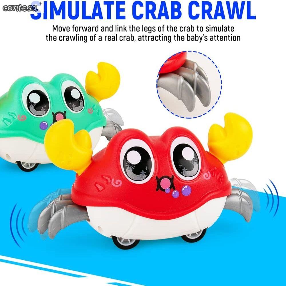 CONTESA Inertial Crawling Crab Baby Toy Press and Go Vehicles Press Return