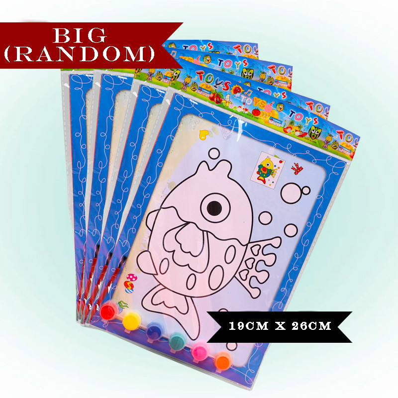 DIY Watercolor Kids Cartoon Painting Card Kit Set Children Early Learning Art Craft Graffiti Toys
