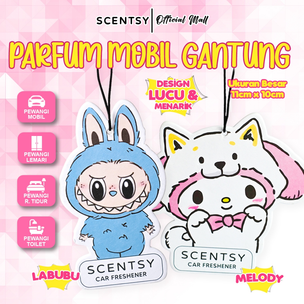 Scentsy Car Perfume Vehicle Fragrance Anti-Nausea Anti-Dizziness Luxurious Long Lasting Cute Character Paper Hanging Perfume Air Conditioner Fragrance Wardrobe Office Room Toilet Bedroom Inspired by Garuda Coffee Vanilla Green Tea Car Freshener Aromathera Harga 6,500 rupiah*Gratis Ongkir