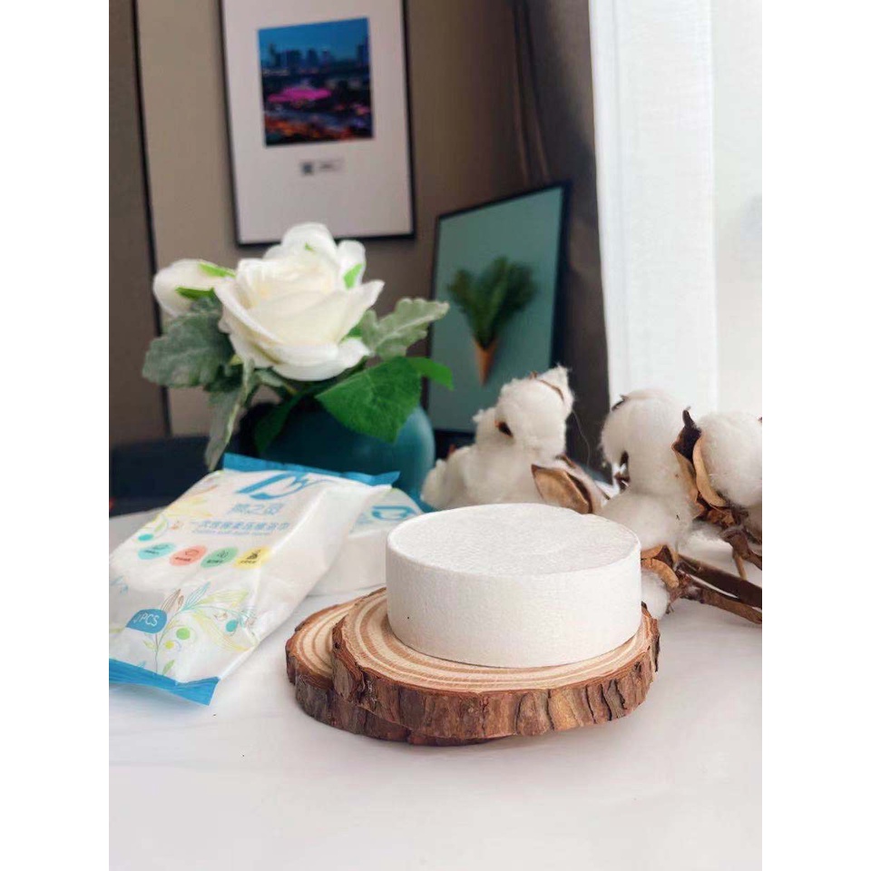 Khăn tắm viên dạng nén dùng một lần đi du lịch bằng cotton tiện lợi kích thước 70x140cm