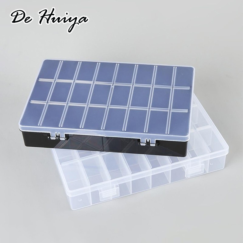 DEHUIYA Tianyuanaaa จริง24ตาข่ายกล่องยางเก็บเครื่องประดับหูอ่อนนุชหน้าอกกล่องเก็บแสดงกล่ององค์กรยัง ราคา 31 บาท*ส่งฟรี
