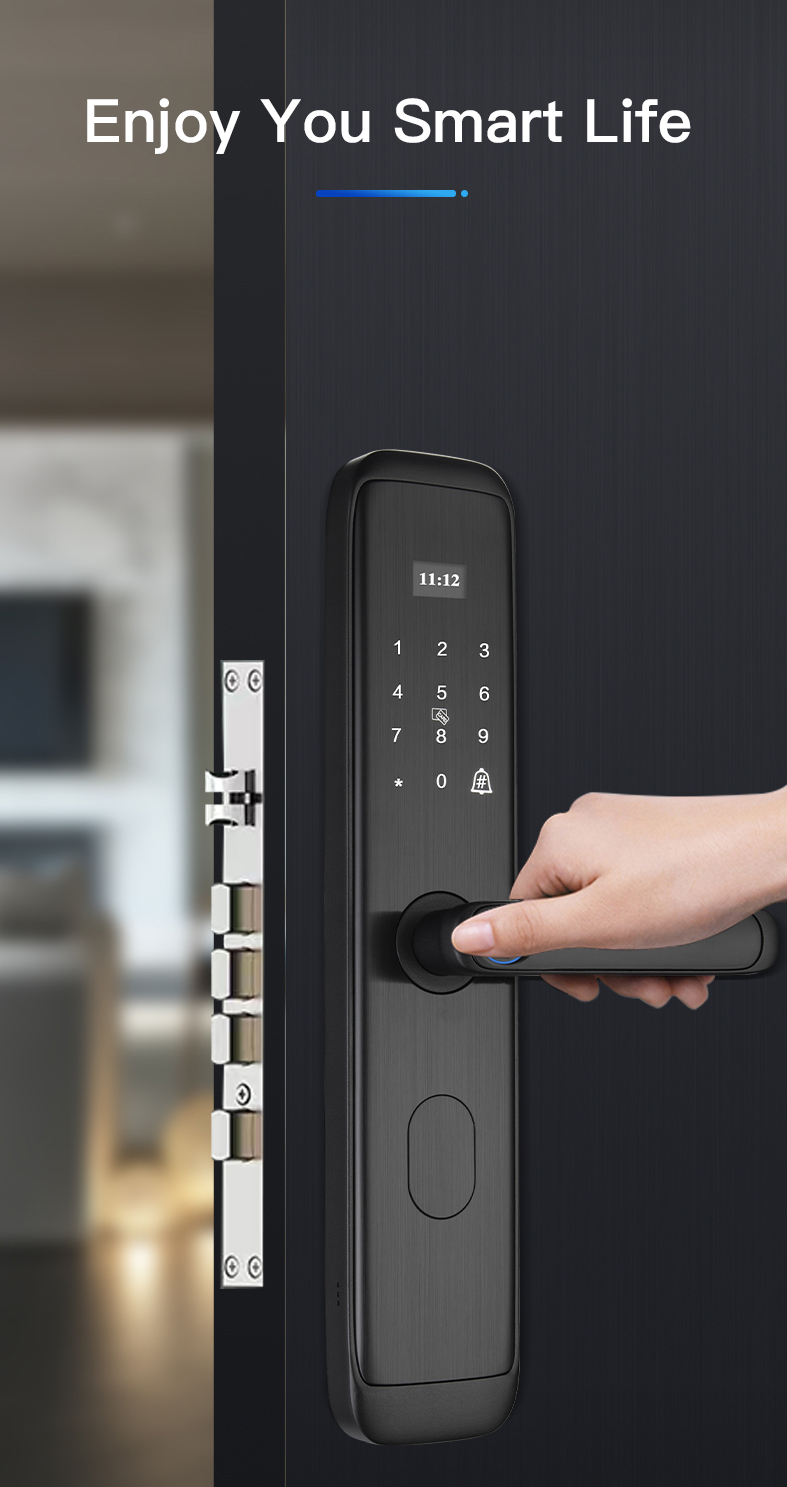 Khóa vân tay thông minh Wifi Tuya X8 - Phù hợp cửa gỗ chung cư, biệt thự