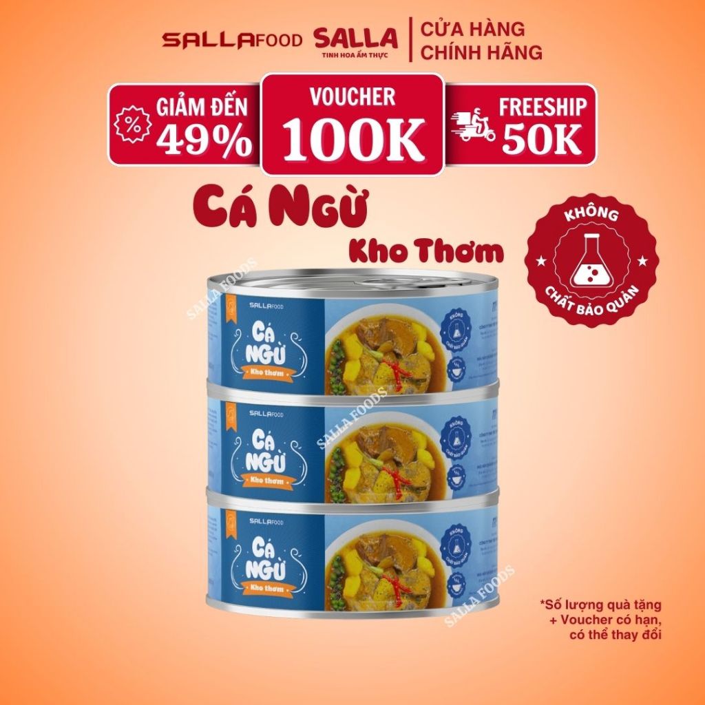 Cá Ngừ Kho Thơm SALLAFOOD - Đồ hộp tiện lợi, không chất bảo quản - Thơm ngon chuẩn vị cơm nhà