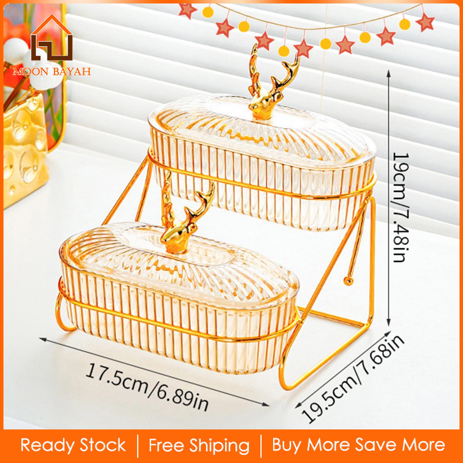 Moon BAYAH Dried Fruit Dish Storage Container with Lid Transparent Decoration Fruit Bowls Nordic for Cookies Cupcake Candies Snack Nuts