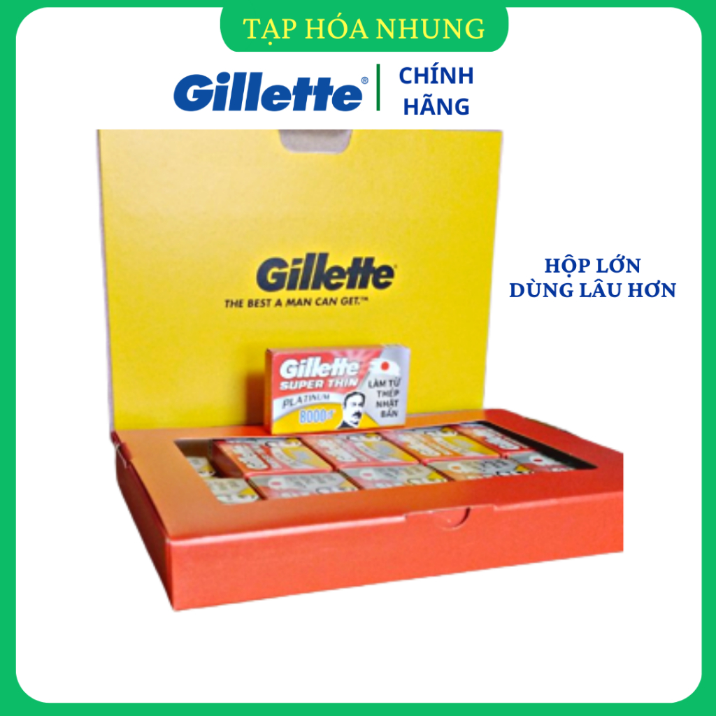 Hộp 100 lưỡi lam Gillette siêu bén chính hãng