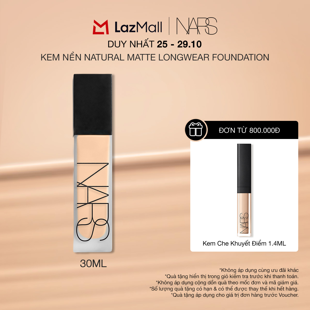 Sản phẩm trang điểm nền dạng kem NARS Natural Matte Longwear Foundation 30ml