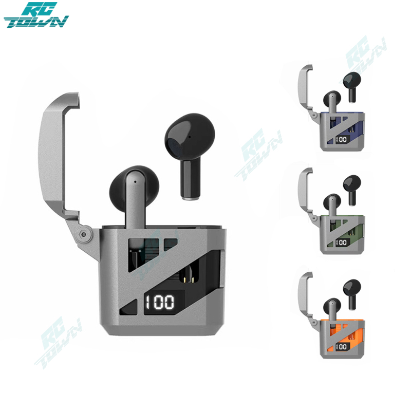 GT02 Wireless Earphones Noise Canceling Headphones Cool Mechanical Style Charging Case Earbuds Ultra Long Playtime Earphones ราคา 266 บาท*ส่งฟรี