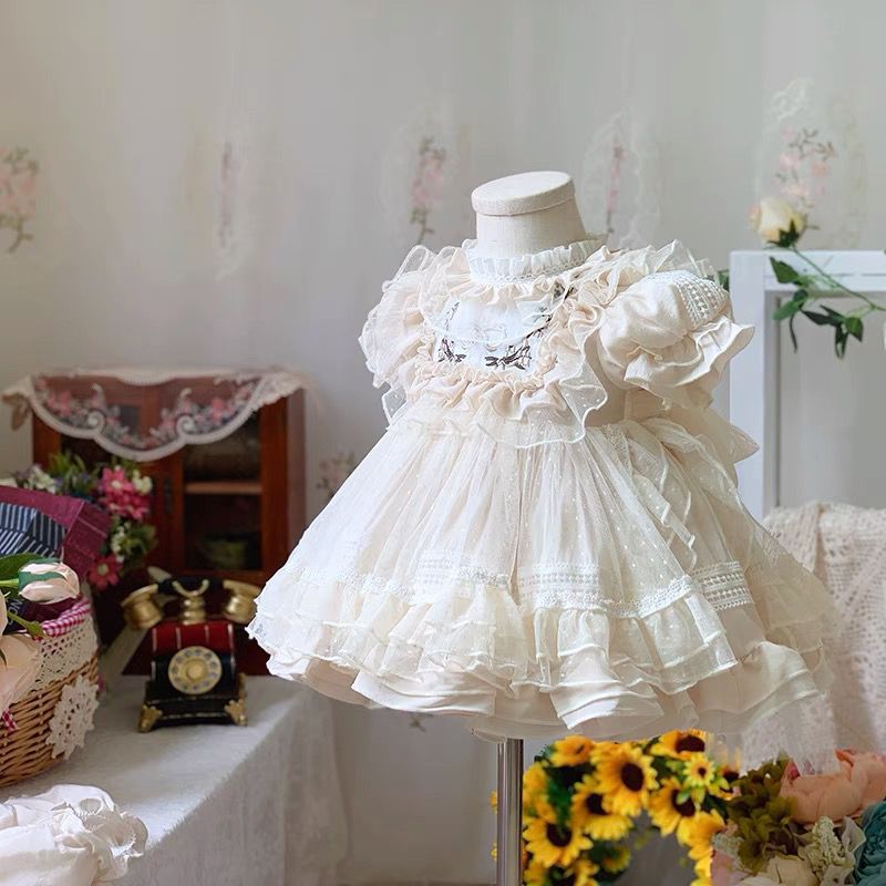 Spot parcel post Spanish Style Lolita Dress Girls' Spring Long Sleeve Fleece-lined Tulle Tutu Dress Children's Princess Dress Birthday Dress ราคา  5,547 บาท*ส่งฟรี