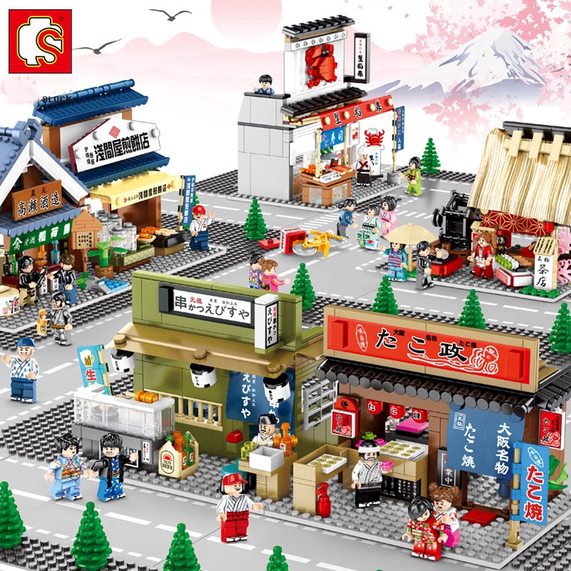 Bộ đồ chơi lắp ráp mô hình tòa nhà đường phố 3D cho bé