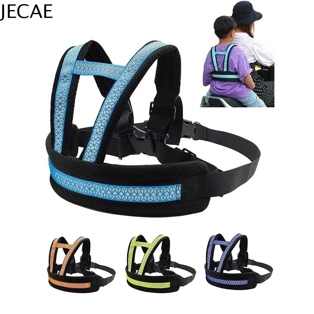 JECAE Thoáng khí Dây an toàn xe máy cho trẻ em Dây đeo có thể điều chỉnh Dây đeo phản quang Dây đai an toàn cho trẻ em Dây đeo bảo vệ Không trượt Dây đeo an toàn cho ngực em bé Dành cho trẻ em