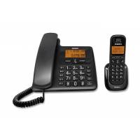Uniden AT4505BK  Cordless & Corded Combo Dect Phone  Big Display  Big Keypad  Speaker Telephone  Black