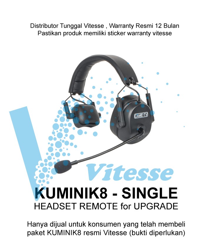 INTERCOM DUPLEX WIRELESS HEAVY DUTY CAME KUMINIK8 SINGLE REMOTEHEADSET Giá 3,869,000 Đồng*Miễn phí vận chuyển