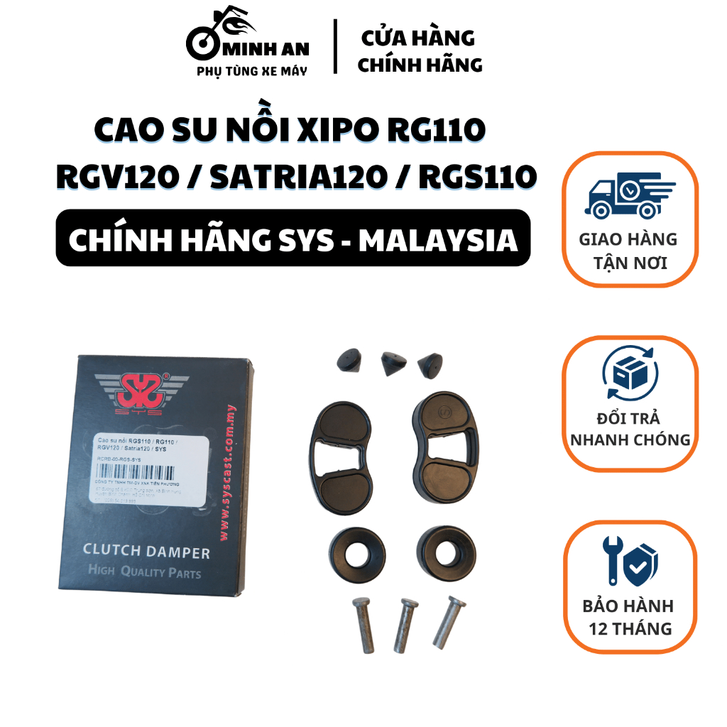 Cao su nồi Xipo RG110 / RGV120 / Satria120 / RGS110 - Thương hiệu SYS - Nhập khẩu Malaysia