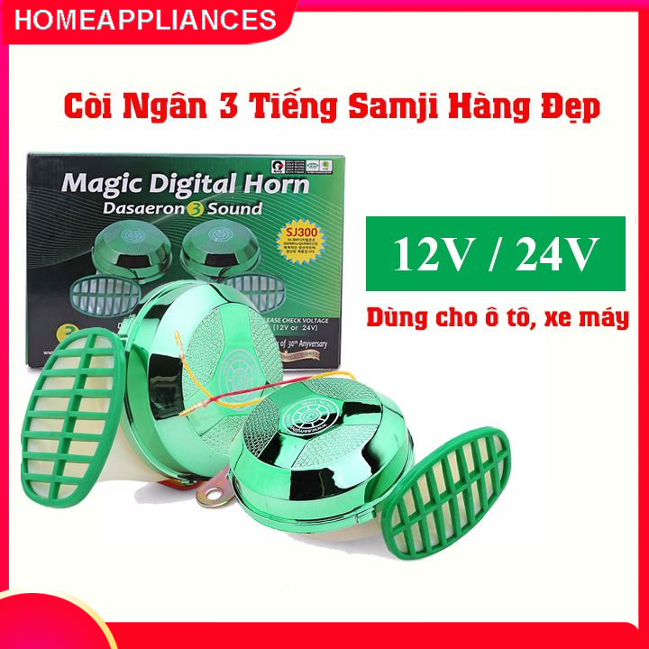 【Hcm/24H】Korean Three-Sound Horn - Used for Motorbikes and Cars (12-24V) Giá 548,800 Đồng*Miễn phí vận chuyển